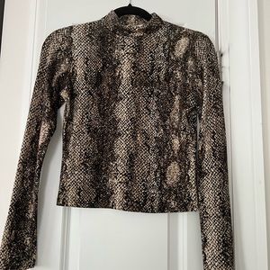 Snakeskin high neck top